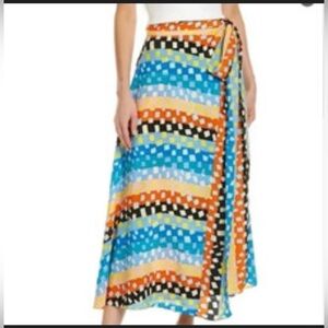 Diane von Furstenberg (DVF) "Carson" striped wrap skirt